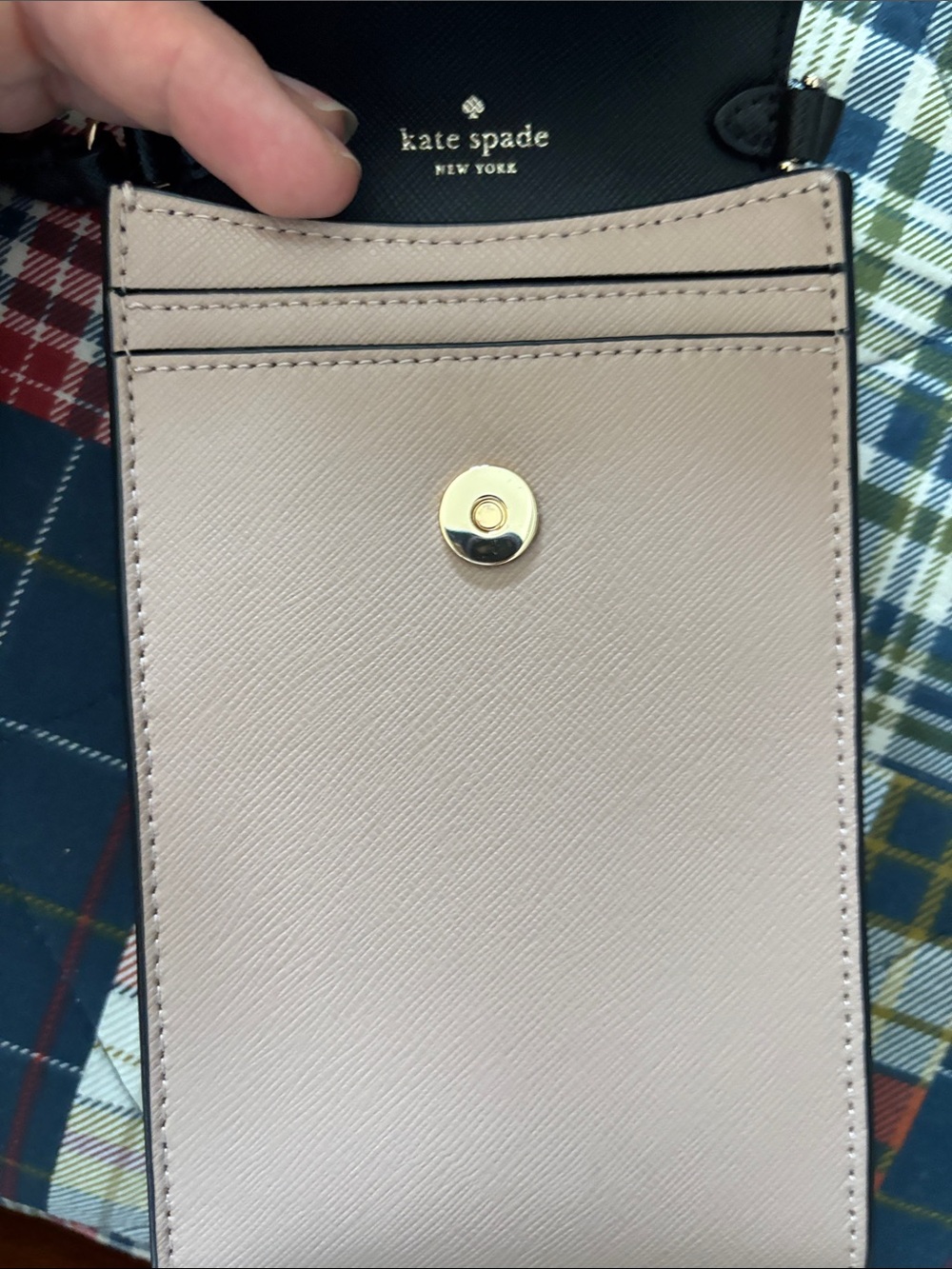 kate spade Two-Tone Crossbody Phone Pouch in Black & Blush - Picture 6 of 10